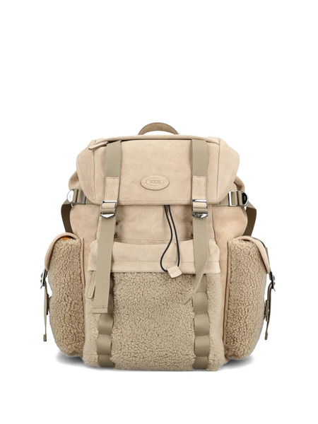  Tod's Shearling Trim Backpack - Neutrals 