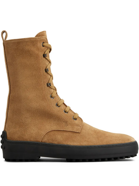  Tod's Suede Combat Boots - Neutrals 