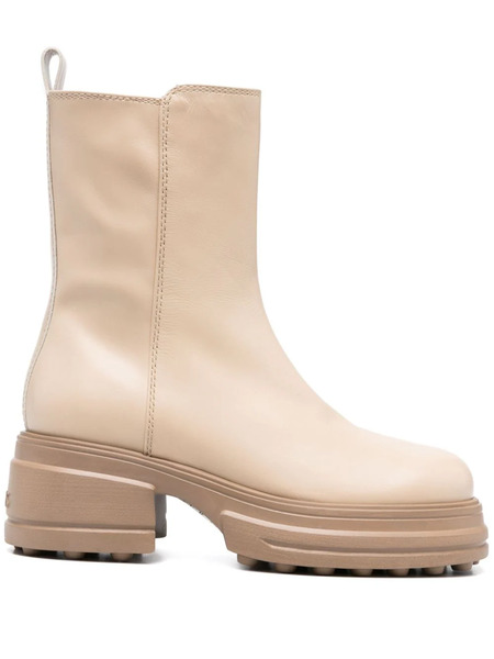  Tod's Zip-up Leather Boots - Neutrals 