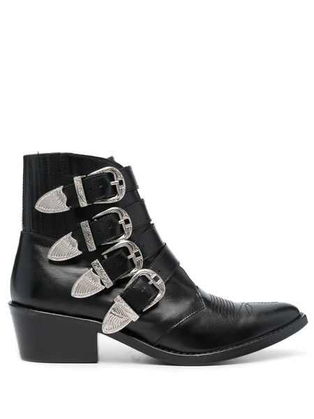  Toga Pulla Buckle-strap Mid Heel Boots - Black 