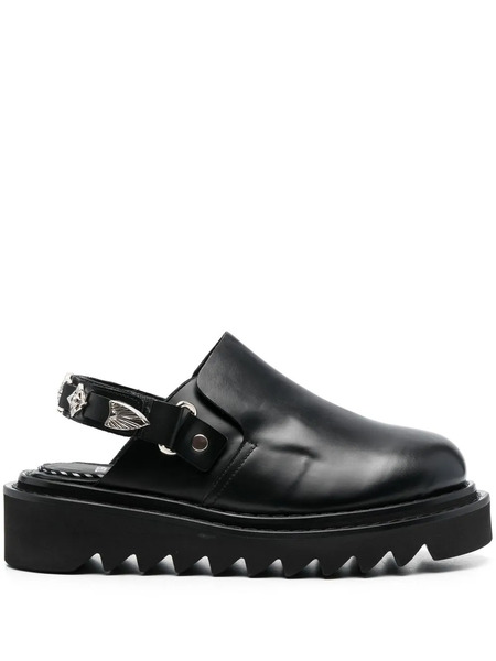  Toga Pulla Buckled Ankle-strap Flat Clogs - Black 