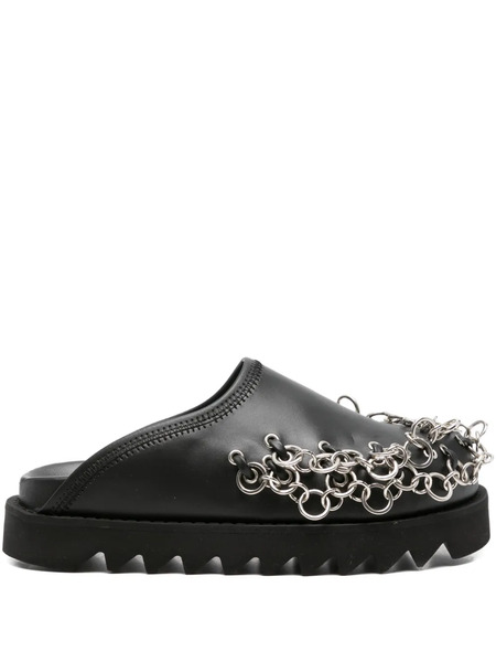  Toga Pulla Chain-embellished Leather Mules - Black 