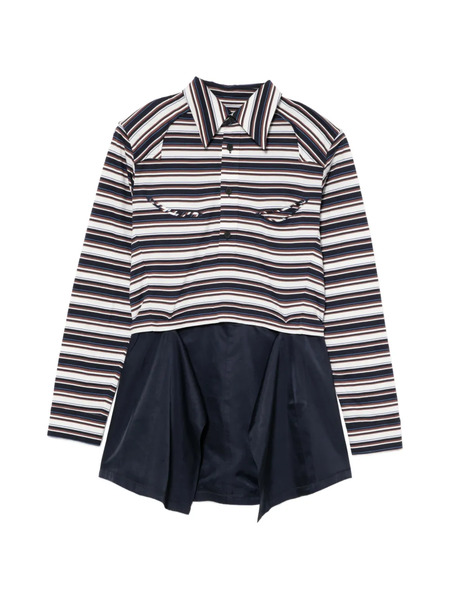  Toga Pulla Cotton Jersey Polo Top - Neutrals 