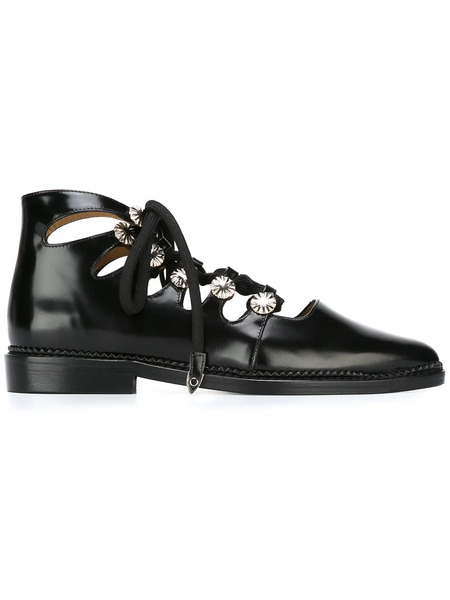  Toga Pulla Cut-out Flat Derby Shoes - Black 