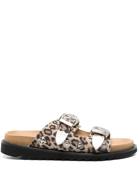  Toga Pulla Leopard-print Flat Sandals - Brown 