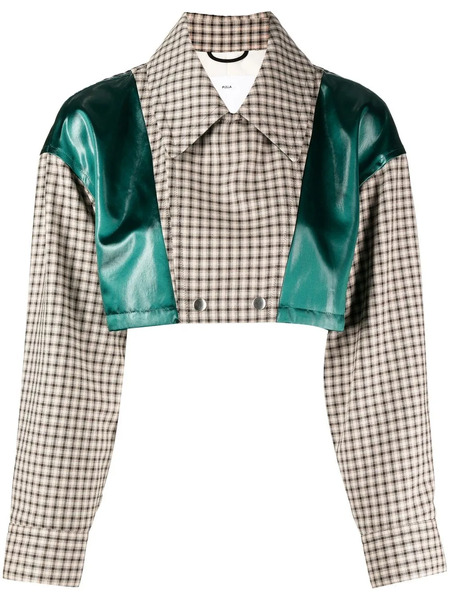  Toga Pulla Panelled Cropped Jacket - Green 