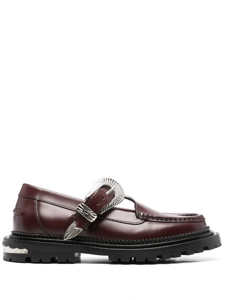  Toga Pulla Side-buckle 40mm Leather Loafers - Red 