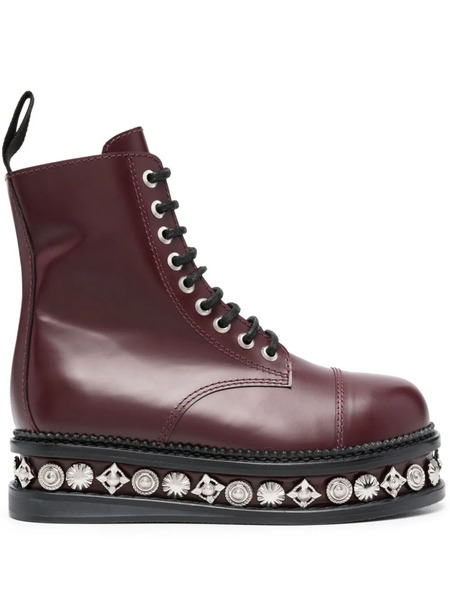  Toga Pulla Stud-embellished Leather Boots - Red 