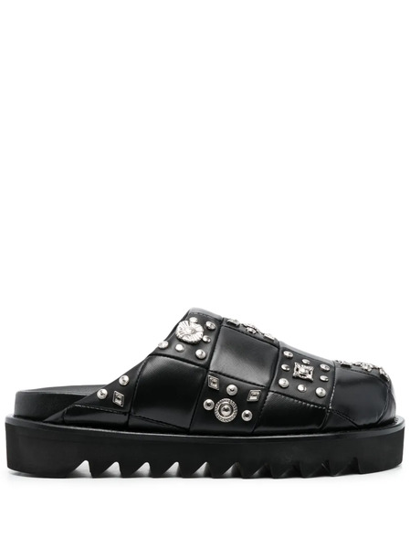  Toga Pulla Stud-embellished Leather Clogs - Black 