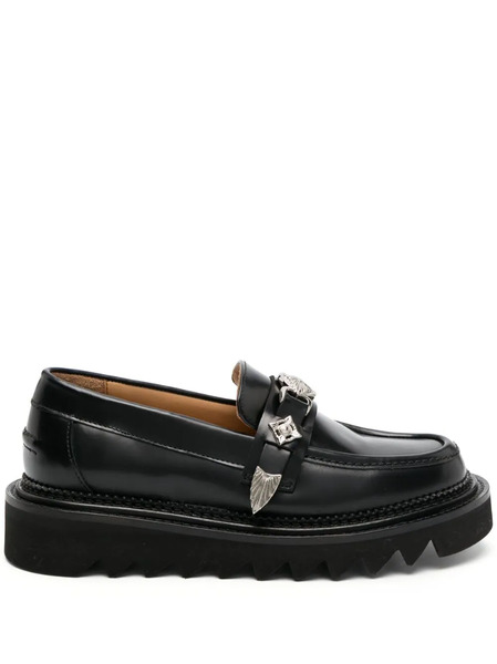  Toga Pulla Stud-embellished Leather Loafers - Black 