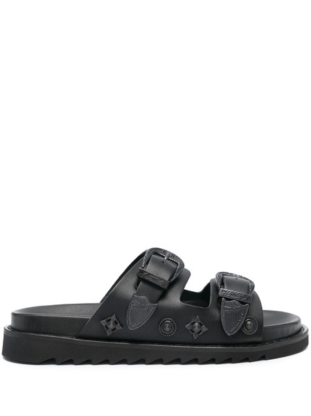  Toga Pulla Stud-embellished Leather Slides - Black 