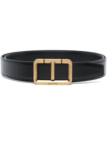  Tom Ford Buckle Leather Belt - Black 
