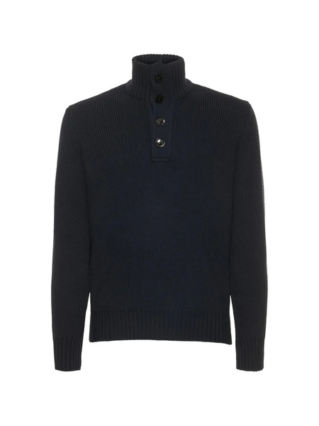  Tom Ford Button High-collar Sweater - Blue 
