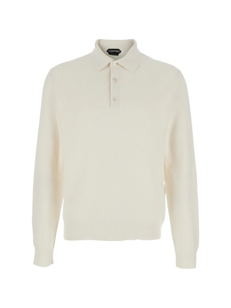  Tom Ford Buttoned Silk Polo Shirt - Neutrals 