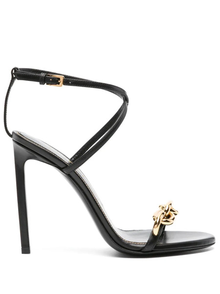  Tom Ford Chain 105mm Leather Sandals - Black 