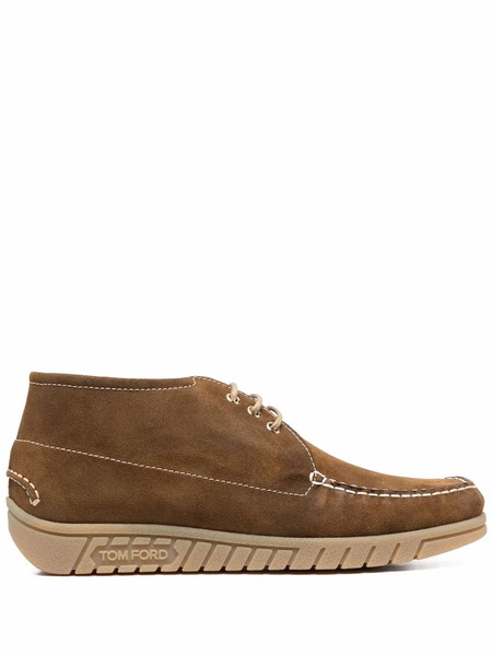 Tom Ford Contrasting Suede Ankle Boots - Brown 
