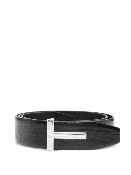  Tom Ford Croc-effect Belt - Black 