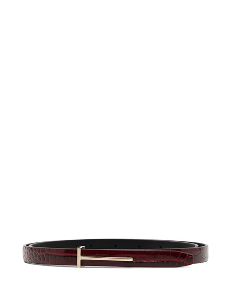  Tom Ford Croc-effect Buckle Belt - Red 