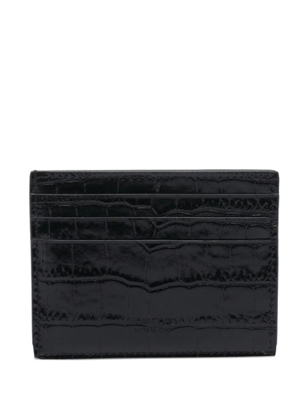 Tom Ford Crocodile-effect Cardholder - Black 