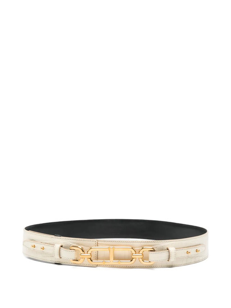  Tom Ford Crocodile-embossed Chain-link Belt - Neutrals 