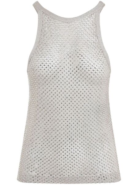  Tom Ford Crystal-embroidered Racerback Tank Top - Neutrals 