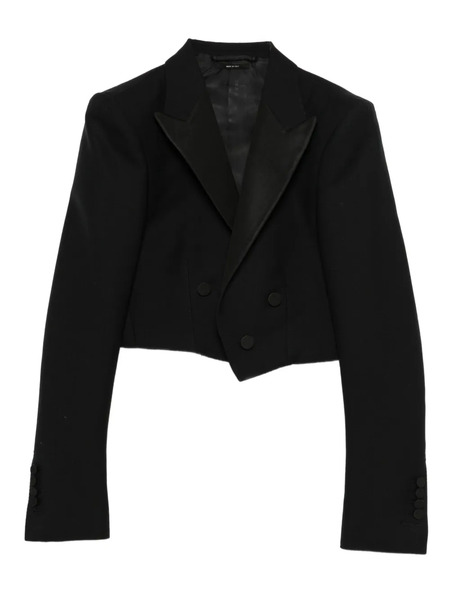  Tom Ford Double-breasted Cropped Blazer - Black 