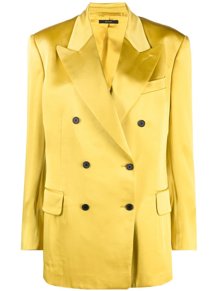  Tom Ford Double-breasted Satin Blazer - Yellow 
