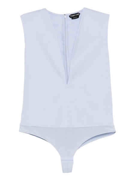  Tom Ford Double Face V-neck Bodysuit - Blue 