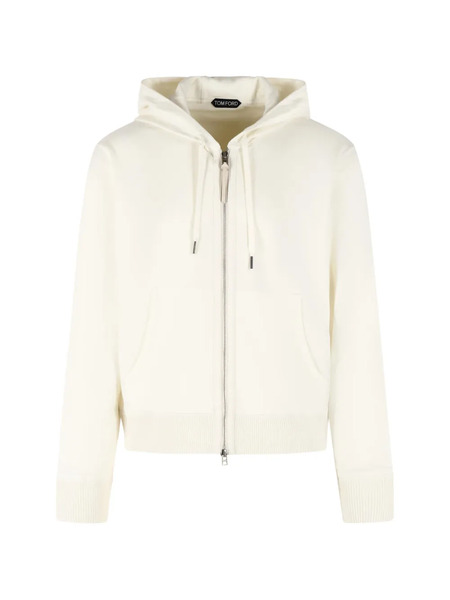  Tom Ford Drawstring Zip Cashmere Hoodie - Neutrals 