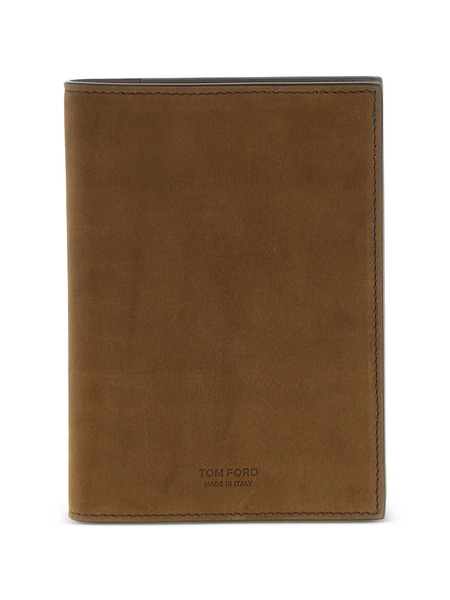  Tom Ford Embossed Folding Leather Passport Holder - Brown 