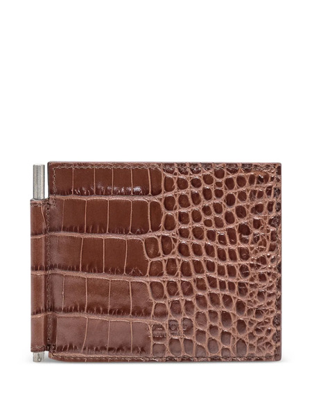 Tom Ford Exotic Line Clip Wallet - Brown 
