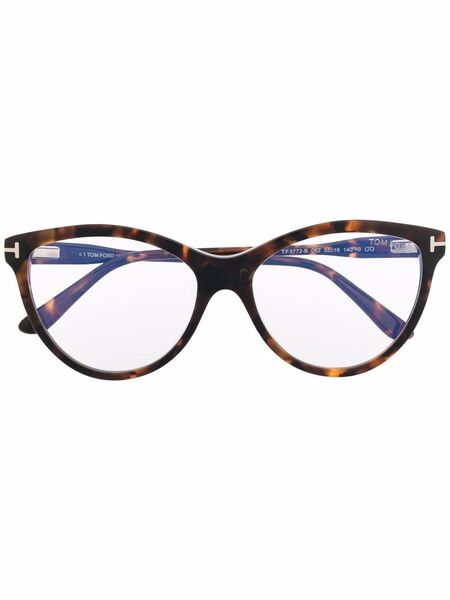  Tom Ford Eyewear Detachable-frame Cat-eye Glasses - Brown 