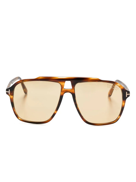  Tom Ford Eyewear Navigator-frame Sunglasses - Brown 