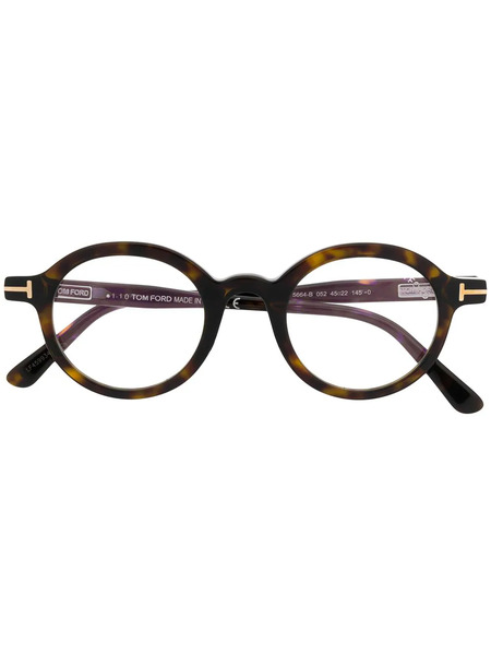  Tom Ford Eyewear Small Round Frame Glasses - Brown 