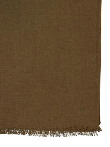  Tom Ford Fringed Wool Scarf - Green 