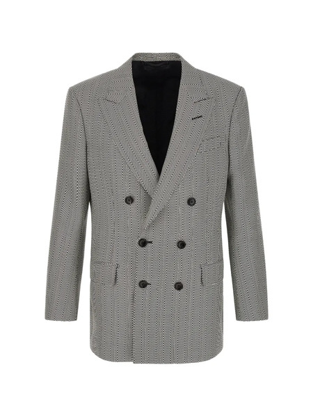 Tom Ford Geometric Double-breasted Blazer - White 