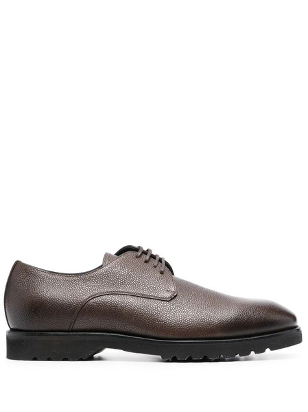  Tom Ford Grained Leather Derby Shoes - Brown 