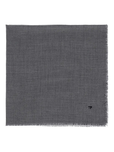  Tom Ford Houndstooth Wool Scarf - Black 