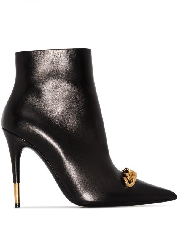  Tom Ford Iconic Chain 105mm Ankle Boots - Black 