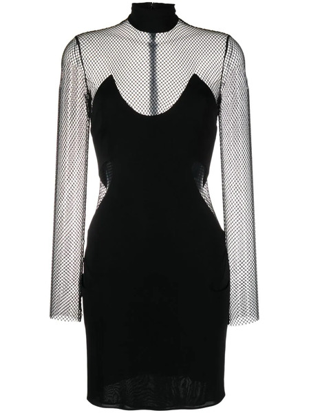  Tom Ford Illusion Mesh-panel Minidress - Black 