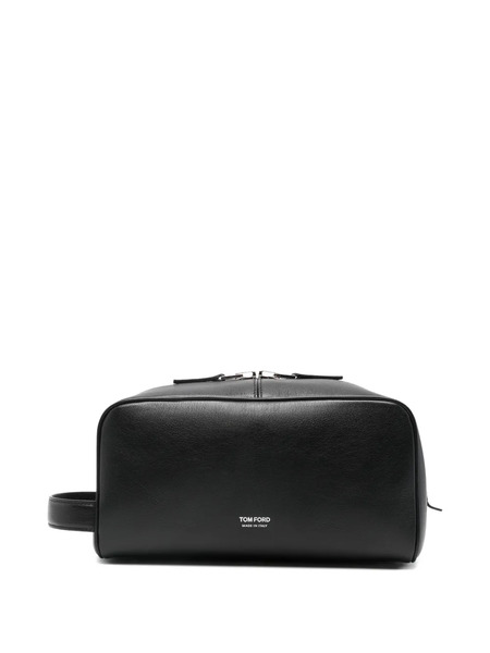 Tom Ford Leather Wash Bag - Black 