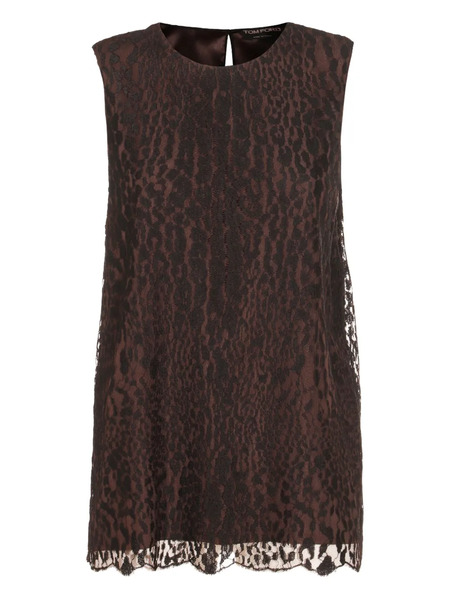  Tom Ford Leopard-lace Top - Brown 