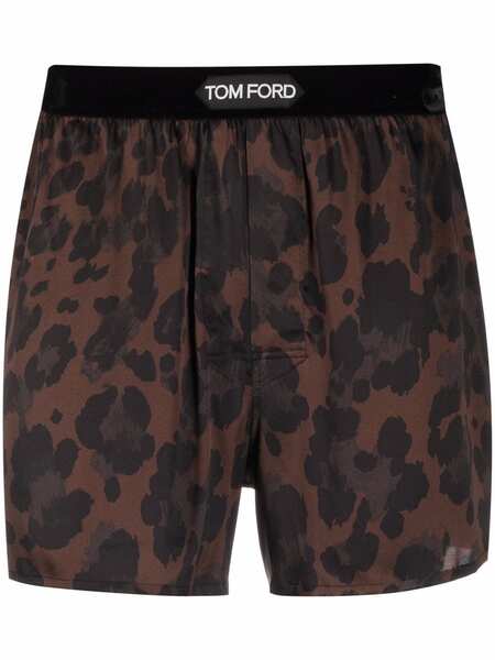  Tom Ford Leopard-print Boxers - Brown 