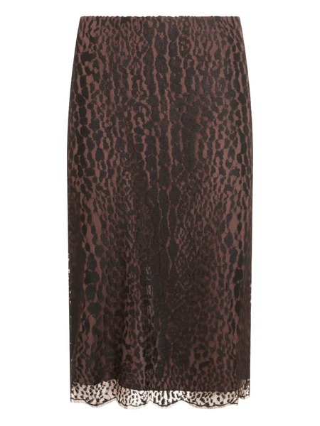  Tom Ford Leopard-print Lace Skirt - Brown 