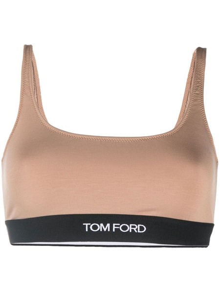  Tom Ford Logo-trim Stretch Bralette - Neutrals 