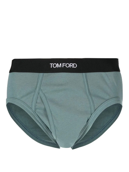  Tom Ford Logo-waistband Briefs - Green 