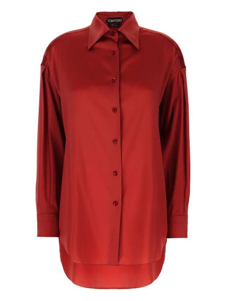  Tom Ford Long-sleeve Silk Shirt - Red 