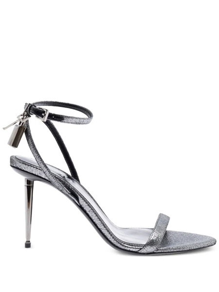  Tom Ford Metallic Heeled Sandals - Silver 