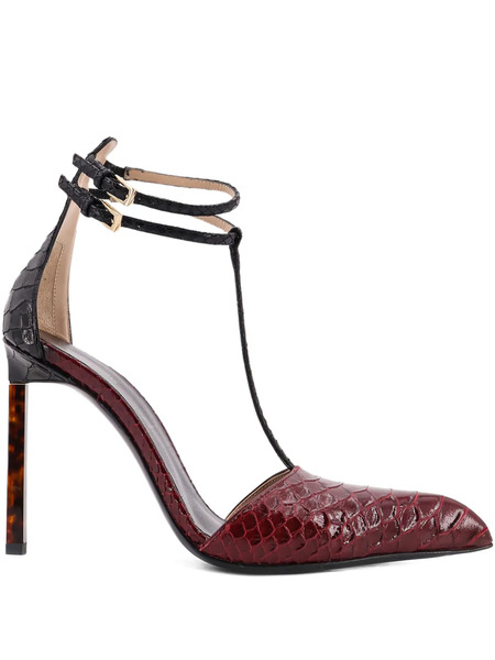  Tom Ford 90mm Python-effect Pumps - Red 