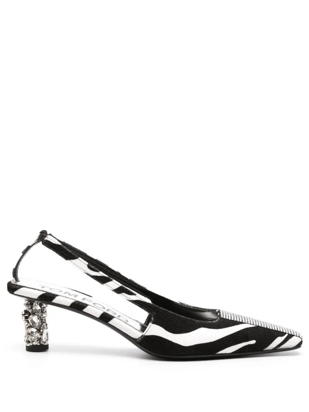  Tom Ford 70mm Zebra-print Slingback Pumps - Black 